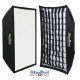 Boîte à lumière  illuStar repliable type parapluie 70x100cm avec diffuseur et grille nids d'abeilles -réf SBUF-70100HC-A135