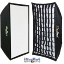 Boîte à lumière illuStar Softbox 2en1 90x122cm avec diffuseur et grille nids d'abeilles - référence SB-90122HC-A144