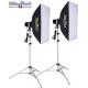 Kit SMD-200 illuStar 200Ws(joule) - contient 2x flash, 2x trépied 190cm et 2x boîte à lumière 50x70cm - référence SET-SMD-200