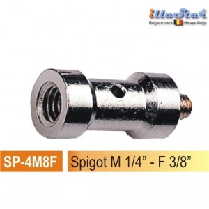 Spigot mâle 1/4" femelle 3/8" diamètre 5/8” longueur 39mm illuStar - référence SP-4M8F Spigot mâle 1/4" femelle 3/8" diamètre 5/8” longueur 39mm illuStar - référence SP-4M8F