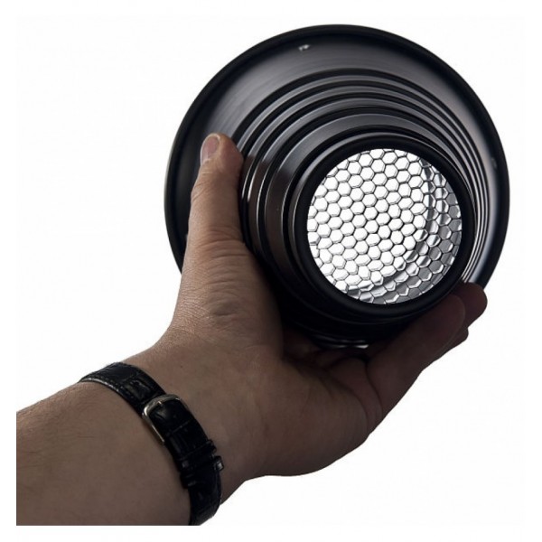 Kit de Tube de Faisceau de Lumière Snoot Conique avec Grille en Nid d'abeille et 5 Pièces Filtres de Gel de Couleur pour Studio Photographie Flash à Monture 